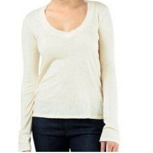 REVOLVE LINE & DOT BASIC V NECK LONG SLEEVE SIZE SMALL NWT